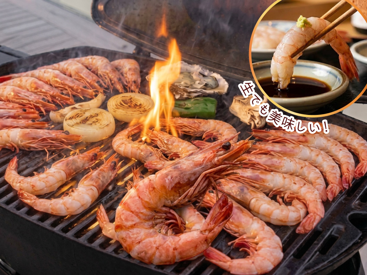 エビ尽くしBBQ｜大阪中之島 海鮮BBQ 浜焼き